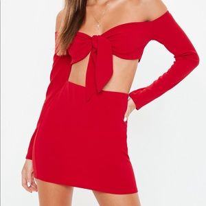 Missguided Co Ord Red Set